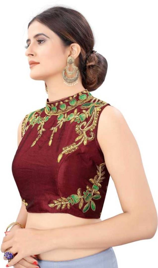 Trendy phantom silk Stitched Blouse for Women